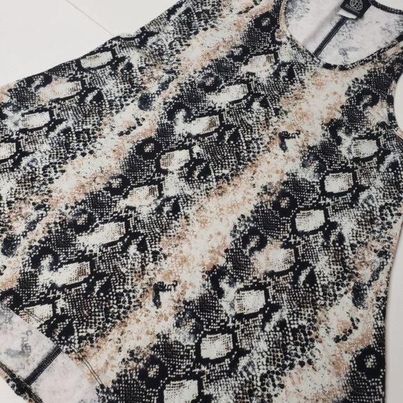 Bobeau Sleeveless Snake Print Handkerchief Hem long Tank Top or mini dress small - Picture 2 of 6